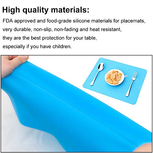 WENTS Manteles Individuales Antideslizante Lavable Resistentes al Calor Fácil de Limpiar y Impermeable Mantel Individual de Silicona(2 Piezas)