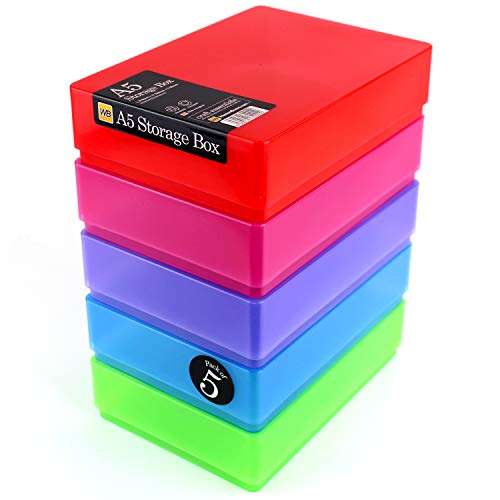 WestonBoxes - Caja de plástico para papel A5 y suministros para manualidades