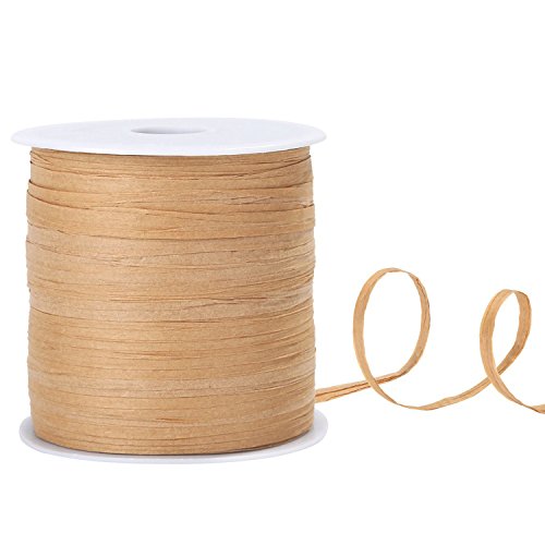 Whaline 229 Yardas Rafia Cinta de Papel Craft, Papel de Embalaje Cordel para Regalo, 1/4 Pulgadas Ancho