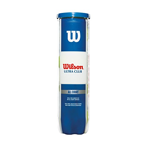 Wilson Pelotas de tenis, Ultra Club All Court, Para todas las pistas, Juego de 4 pelotas, WRT116000
