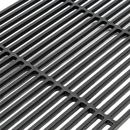 WilTec Rejilla Grill Parrilla Hierro Fundido Cuadrada 67x40 cm Maciza Barbacoa BBQ asado Gas leña carbón