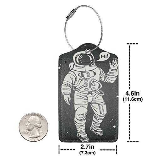 WINCAN Etiquetas para Equipaje,Nebulosa De Dibujos Animados Astronauta Espacio Imprimir,2 Piezas Etiquetas de Equipaje de Viaje Etiquetas de Identificación de la Maleta para Maletas,Mochila