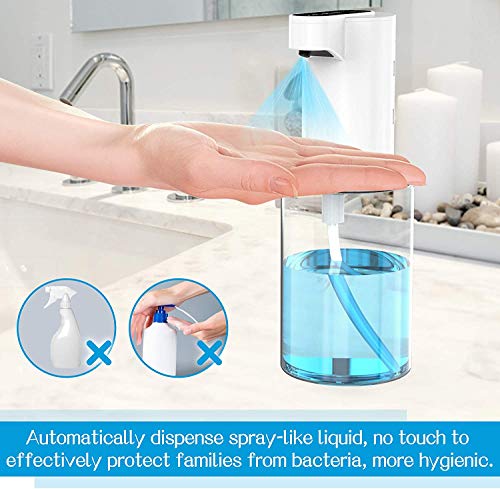 WIXTHUS Dispensador automatico de Alcohol sin Contacto Dispensador Automático Espuma Desinfectante con Sensor, para el hogar, Restauración, Oficina, Hotel, Hospital (350 ml) Impermeable IPX4