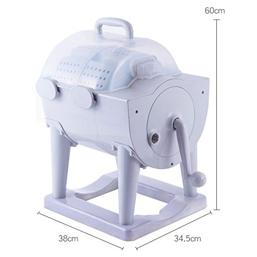 WJZJ Lavadora de Tambor Operada a Mano, Lavadora Portátil No Eléctrica, Secadora Manual de Centrifugado para Apartamentos Pequeños, Hotel, Dormitorio, Camping38*34.5 * 60cm