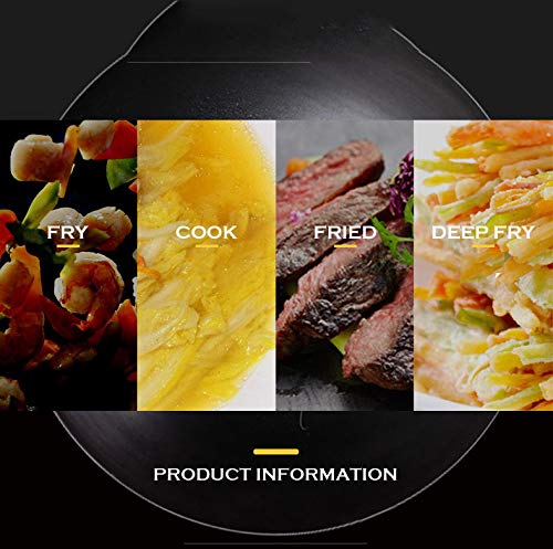 Wok De Hierro Binaural Wok De Hierro Fundido Superficial Y Cóncavo 30 Cm Adecuado Para Cocina
