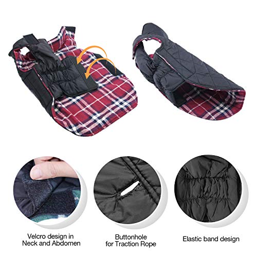 WOOCE Chaqueta Perro Abrigo Perro Invierno Ropa Lindo Escoces Acolchado para Perro Pequeño y Mediano