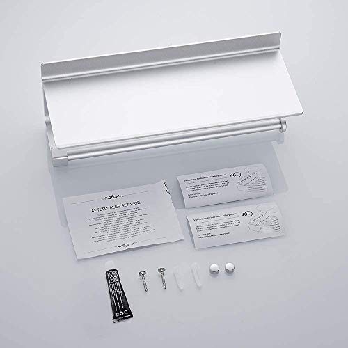 Wopeite Estantes Adhesivos Cocina Portarrollos baño de Papel de Cocina con Estante para paños o Soporte para móviles, Dispensador, Instalación sin Taladro