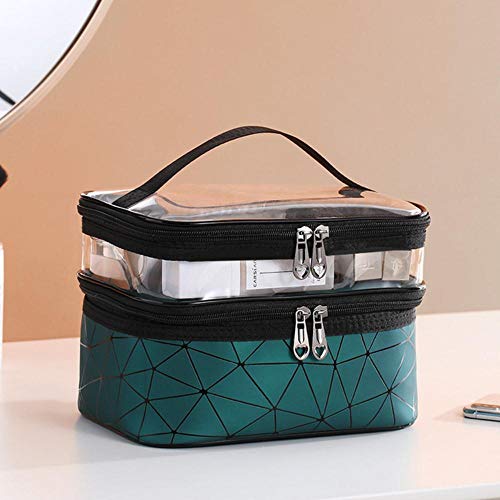 Wozoaoasq   Bolsa de Maquillaje Transparente de Viaje Bolsa de cosméticos Organizador de artículos de tocador Estuches de Maquillaje Impermeables para Mujeres, Plateado