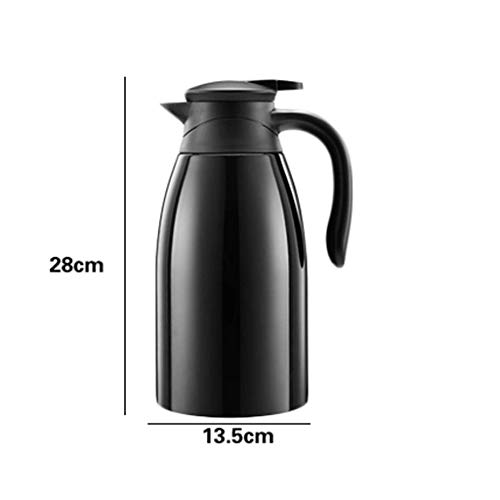 WYBD.Y Olla de Aislamiento Hogar Acero Inoxidable Exterior Gran Capacidad Portátil Gran Botella de Agua Abierta Hervidor de Agua 2L (Color: Sabiduría Negro) Vida útil