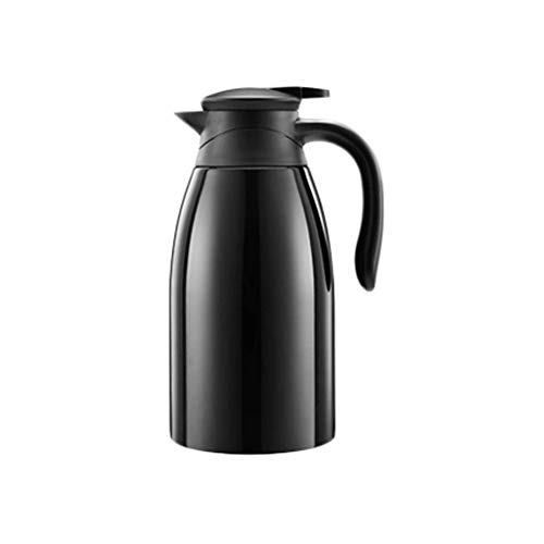 WYBD.Y Olla de Aislamiento Hogar Acero Inoxidable Exterior Gran Capacidad Portátil Gran Botella de Agua Abierta Hervidor de Agua 2L (Color: Sabiduría Negro) Vida útil