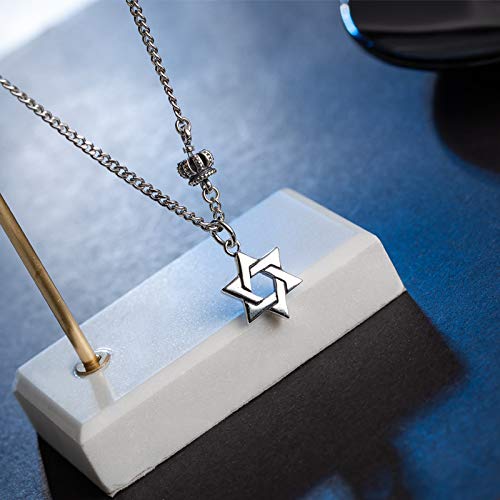 XAYN Six-Pinted Star Crown Necklace 925 Sterling Silver Retro Craft Thai Silver Punk Wind Street Trend Colgante Collar Accesorios