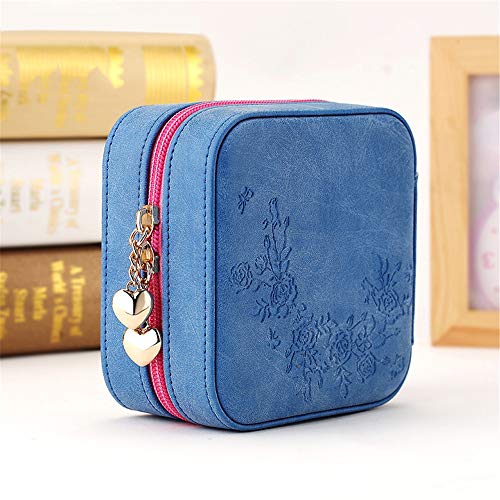 Xhtoe Caja de joyería Mujeres Pulido Gasa Fina de Piel de precisión Línea Coche Portable de la joyería Caja de Viaje Mini pequeño de la PU de Cuero de la joyería Caja de almacenamient
