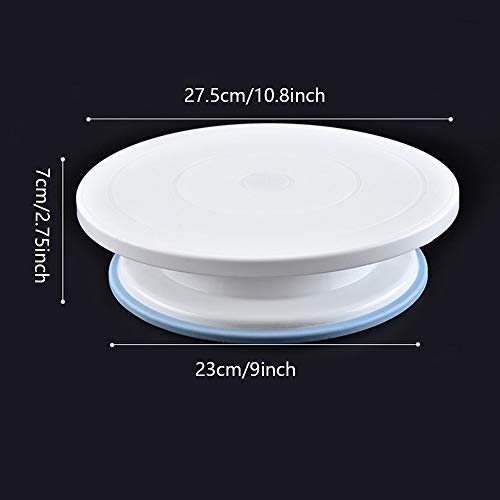 Xinlie Plato Giratorio Tartas Base Giratoria Soporte de Torta Giratorio de Placa de Pastel de Plato Giratorio de Decoración de Pastel de Placa Giratoria con Juego de 3 Capas Suaves de Glaseado