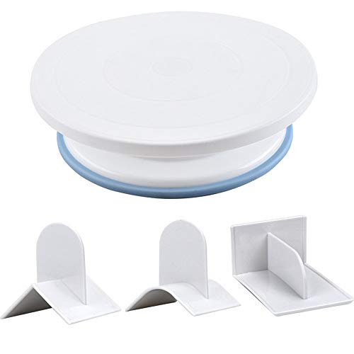 Xinlie Plato Giratorio Tartas Base Giratoria Soporte de Torta Giratorio de Placa de Pastel de Plato Giratorio de Decoración de Pastel de Placa Giratoria con Juego de 3 Capas Suaves de Glaseado