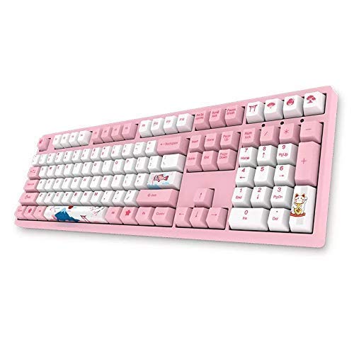XIUYU 3 V2 Clave tecla Clave Rosa Interruptor Tipo C con Cable mecánico Gaming Keyboard (Interruptor de Rosa) (Color: Azul Interruptor de Cereza)