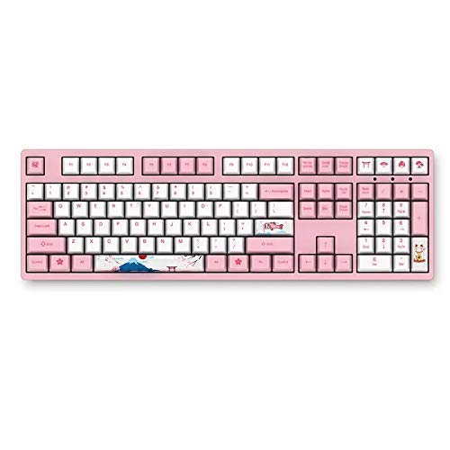 XIUYU 3 V2 Clave tecla Clave Rosa Interruptor Tipo C con Cable mecánico Gaming Keyboard (Interruptor de Rosa) (Color: Azul Interruptor de Cereza)