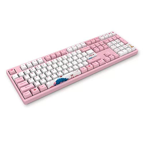 XIUYU 3 V2 Clave tecla Clave Rosa Interruptor Tipo C con Cable mecánico Gaming Keyboard (Interruptor de Rosa) (Color: Azul Interruptor de Cereza)