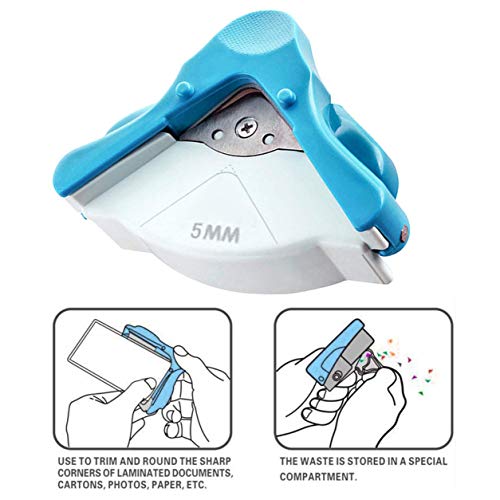 Xrten Cortador de Esquinas Punch de Papel Redondo, Redondeadora de Esquinas 5 mm para Cortador de Esquina Rounder Perforadora Herramienta Cortadora de Papel Foto Tarjeta
