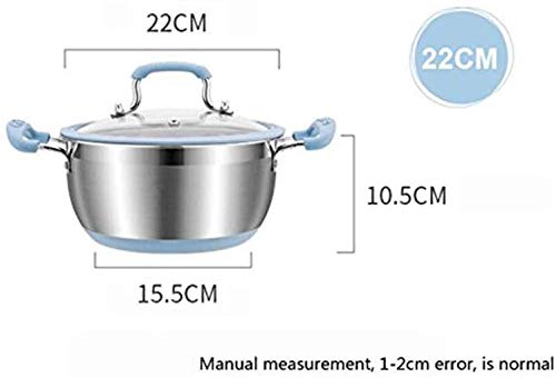 XUHRA Aislado De Acero Inoxidable Mango De La Olla Antideslizante Bandeja Olla A Doble Cara Planta Creativa Día De La Madre con La Tapa,Azul,Vs