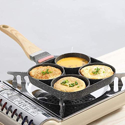 XUHRA Pan Sartén Olla Cuatro Agujeros Huevo Espesado Tortilla Tortitas Pan Steak Cocinar Pan De Jamón Huevos Sartenes,Vs