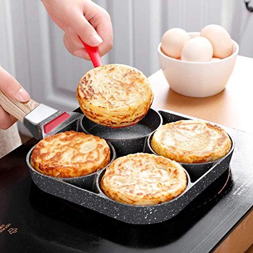 XUHRA Pan Sartén Olla Cuatro Agujeros Huevo Espesado Tortilla Tortitas Pan Steak Cocinar Pan De Jamón Huevos Sartenes,Vs