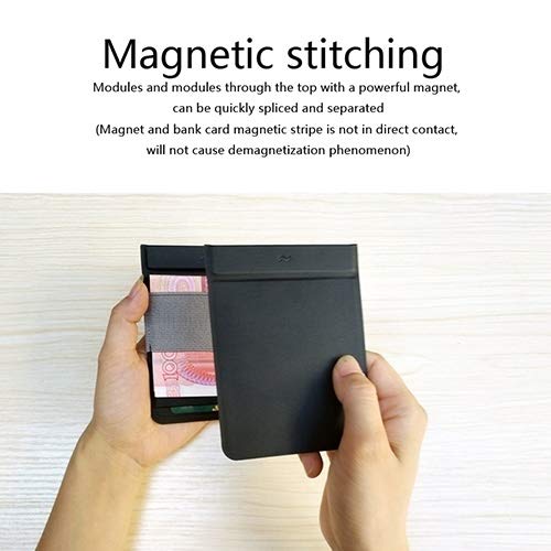 YangJinShan Tarjeta de Cubierta, Creativo magnética Monedero Desmontable Modular for los Hombres, Las Mujeres Estilo Minimalista (Color : Dark Blue)