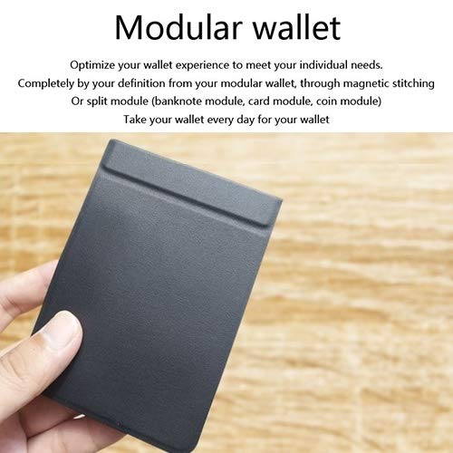 YangJinShan Tarjeta de Cubierta, Creativo magnética Monedero Desmontable Modular for los Hombres, Las Mujeres Estilo Minimalista (Color : Dark Blue)