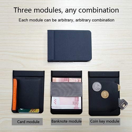 YangJinShan Tarjeta de Cubierta, Creativo magnética Monedero Desmontable Modular for los Hombres, Las Mujeres Estilo Minimalista (Color : Dark Blue)
