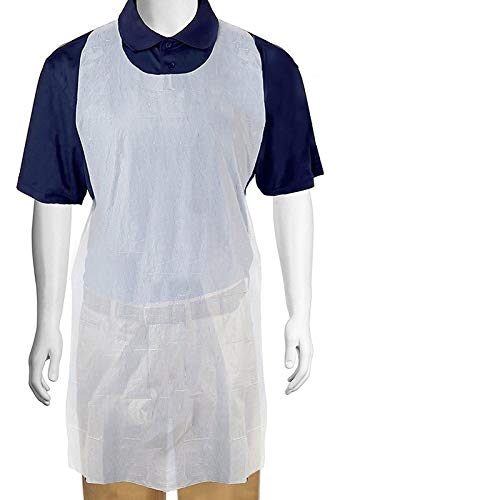 YangYe Delantal desechable, nuevo blanco de limpieza desechable delantal calientes de la venta 100pcs / set transparente Fácil uso del tiempo Delantales for las mujeres de los hombres de cocina Delant