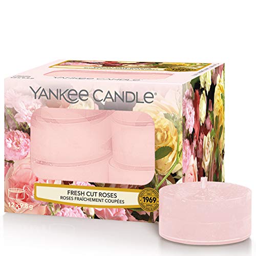 Yankee Candle Tea Light Candles, Fresh Cut Roses, Pack of 12