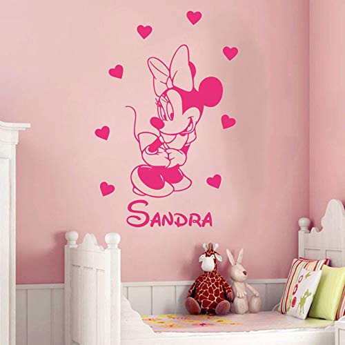 yaonuli Creativo de Dibujos Animados Lindo Nombre Personalizado niños Pegatinas de Pared habitación Infantil decoración del hogar Pegatinas de Pared 104x72 cm