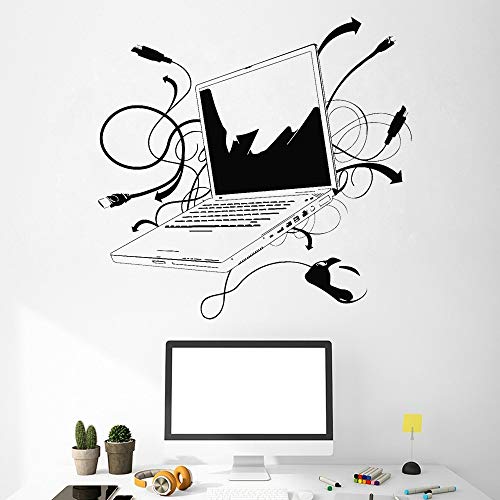 yaonuli Patrón de computadora portátil Etiqueta de la Pared Jugador en línea Oficina de Internet Vinilo Pegatinas de Pared Dormitorio Juvenil decoración Cartel 79X79cm