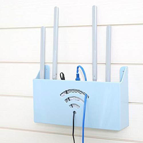 Yardwe Estante Router de Pared WiFi Cable Cajas de Almacenamiento（Azul）