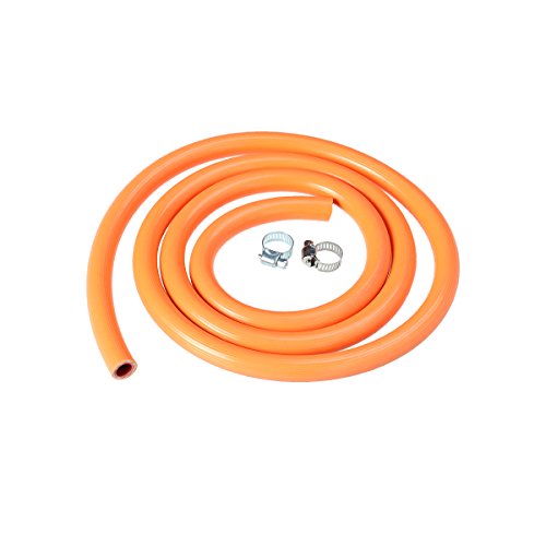 Yardwe Tubo Flexible de tubería de Gas de 150 CM Conexión/desconexión rápida Manguera Caucho Estufa de Gas licuado Natural Calentador de Agua Tubo de Gas con 2 Conexiones (Naranja)