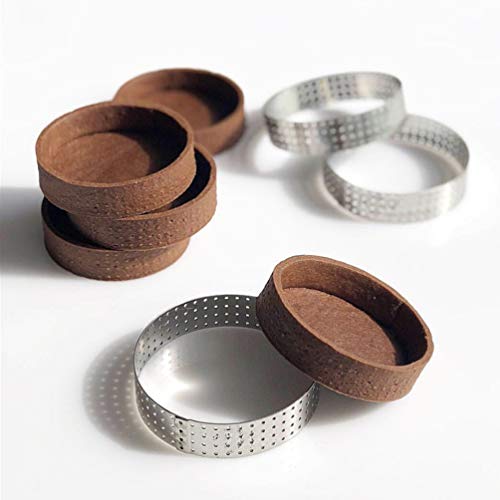 YARNOW Anillo de Tarta de Acero Inoxidable Anillos de Tarta Redondos Circulares Moldeado a Prueba de Calor Anillo de Mousse de Pastel Perforado Tartaleta de Tarta de Frutas Molde para