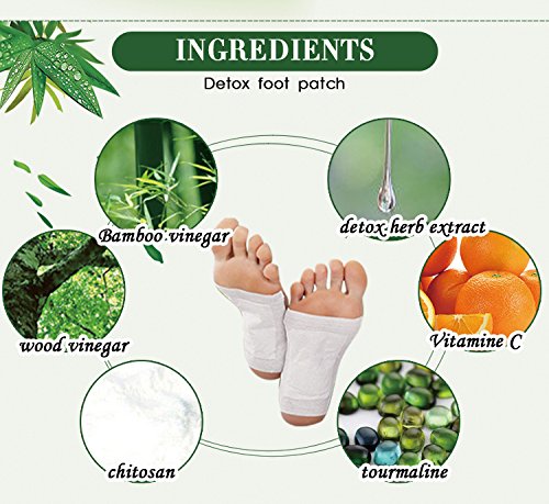 YaToy Parches para Los Pies Desintoxicante de Vinagre de Bambú de Alta Pureza, Foot Pads Detox para Purificar, Dormir, Alivio del Estrés, Cuidado de la Salud 10pcs Regalo Saludable
