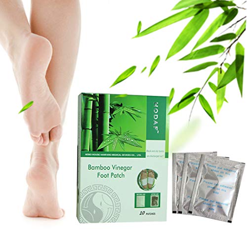 YaToy Parches para Los Pies Desintoxicante de Vinagre de Bambú de Alta Pureza, Foot Pads Detox para Purificar, Dormir, Alivio del Estrés, Cuidado de la Salud 10pcs Regalo Saludable