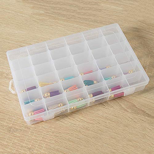 Ybzx Cajas de plástico para Joyas 3 Piezas de Cajas de Almacenamiento de Perlas Transparentes Cajas de Almacenamiento para Pendientes Divisores Ajustables