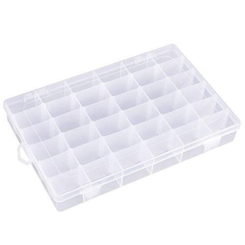 Ybzx Cajas de plástico para Joyas 3 Piezas de Cajas de Almacenamiento de Perlas Transparentes Cajas de Almacenamiento para Pendientes Divisores Ajustables