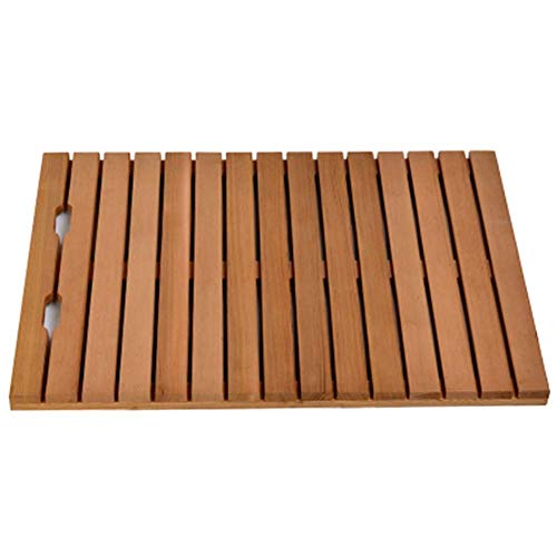 YD-bath mat Alfombra de Ducha de Madera Alfombrilla de baño Antideslizante Madera Natural Forma de Abanico Baño Ducha Almohadilla de pie Pedal Fácil de Limpiar Alfombrillas de Madera (Size : 30x30cm)