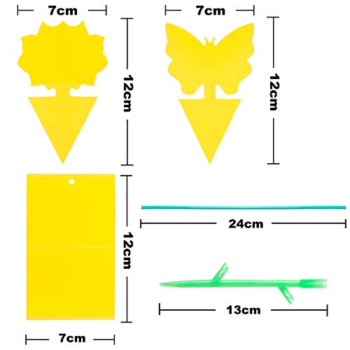 YHmall 30 Pcs Trampa Moscas, Atrampa Moscas Insectos Amarillo de Doble Cara para Proteger Plantas y Atrapar Moscas, Insectos Voladores