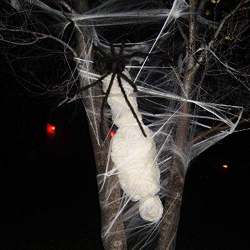YI-LIGHT Decoración de Halloween del cadáver de la casa encantada mamá cadáver Puntales Fantasma del Horror Que cuelgan con Estiramiento Telaraña Ideal for Fiestas de Halloween, Haunted Houses