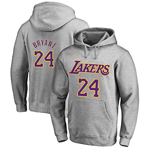 yijingerp GBasketball Lakers Jersey # 24 de Bola del Regalo de la Ropa del Baloncesto Sudadera con Capucha de Manga Larga Jersey de Bola Camiseta de Ventilador for los Hombres (Gris) -XL -C90