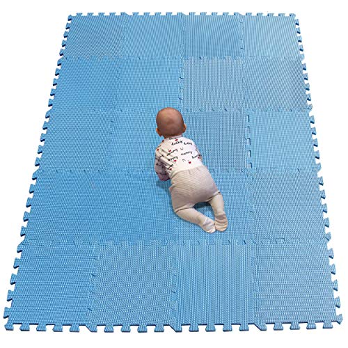 YIMINYUER Esterilla Puzzle de Fitness 30x30x1cm Suelo de Gimnasio de Goma Espuma EVA Azul R07G301020