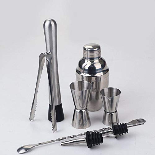 Yinaa Bartender Set para Hacer Cócteles Prevenga El Uso Seguro de Fugas conjunto Completo de Coctelera Boston 350ML 9 Piezas+Estante