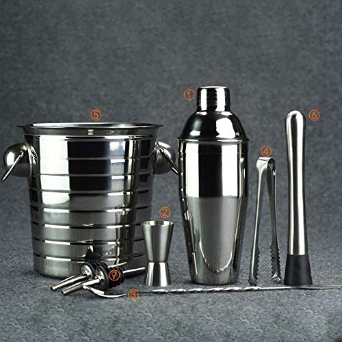 Yinaa Copas de Cóctel de Acero Inoxidable para Vino Profesional y Ahorro de Tiempo conjunto de Coctelera Boston de Acero Inoxidable 550ML Juego de 8 Piezas