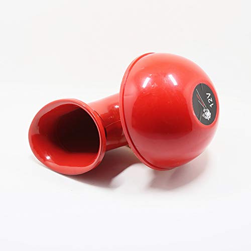 YIYDA Bocina eléctrica para auto Bocina para150db Bocina Altavoz Bocina de aire Bocina de metal rojo Sonido de vaca único Bocina súper fuerte para cualquier auto de 12V Camiones Barcos Moto etc