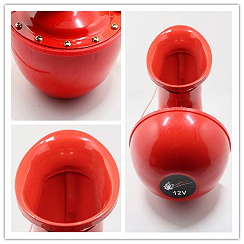 YIYIDA Bocina de coche de 150db Bocina de toro eléctrica Altavoz Bocina roja Bocina Llamada unica sonido Bocina de metal Bocina Adecuado para12V Camiones Trenes Lorrys Barcos Motos Coches etc