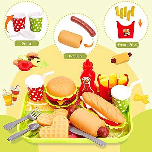 Yiyu Juguete de la Cocina los niños Alimentos Juguete de la Cocina determinada de la Hamburguesa for la Educación de rol Regalo for la Chica Joven x (Color : 1)