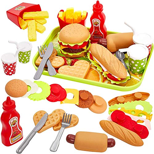 Yiyu Juguete de la Cocina los niños Alimentos Juguete de la Cocina determinada de la Hamburguesa for la Educación de rol Regalo for la Chica Joven x (Color : 1)